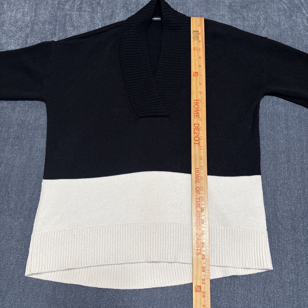 Marimekko V Neck Sweater Women’s Size Medium Color Block 100% Wool - Picture 5 of 8